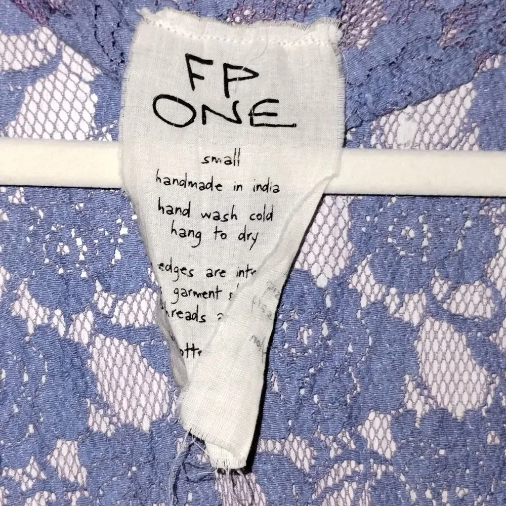 Free People One Purple and White Ombre Lace Duster Wrap Cardigan - Picture 7 of 8